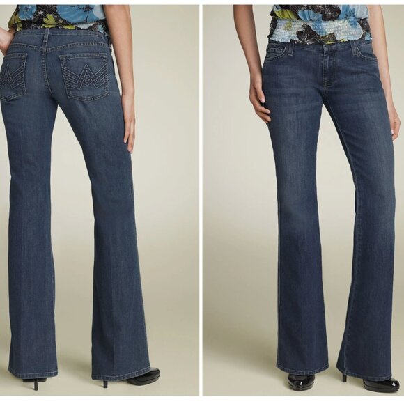 7 for All Mankind The Lexie Petite 'A' Pocket Bootcut Jeans Dark Wash EUC - 29 - Picture 1 of 11